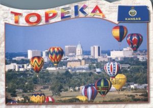 Hot air balloons over Topeka, Kansas